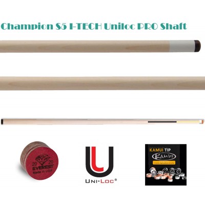 Champion S5 I-TECH Uniloc Low Deflection Pool Cue Pro Shaft ,11.75mm,12.5mm,13mm